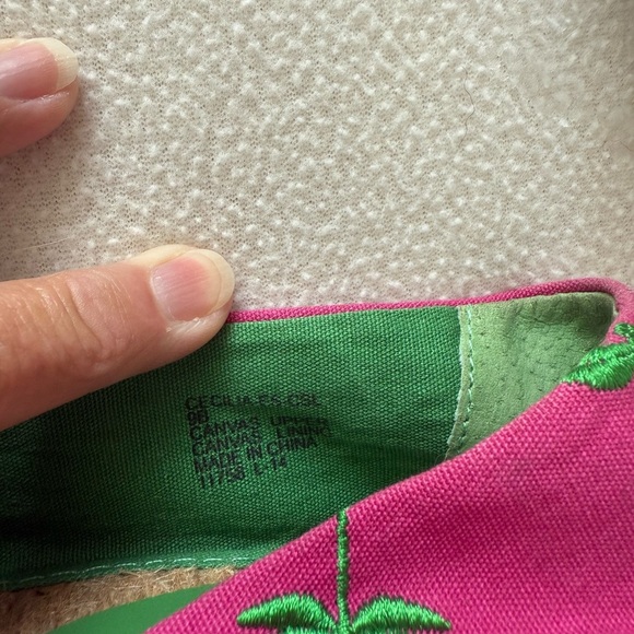 Lauren Ralph Lauren Pink Espadrille Flats with Green Embroidery size 9 - Picture 7 of 8
